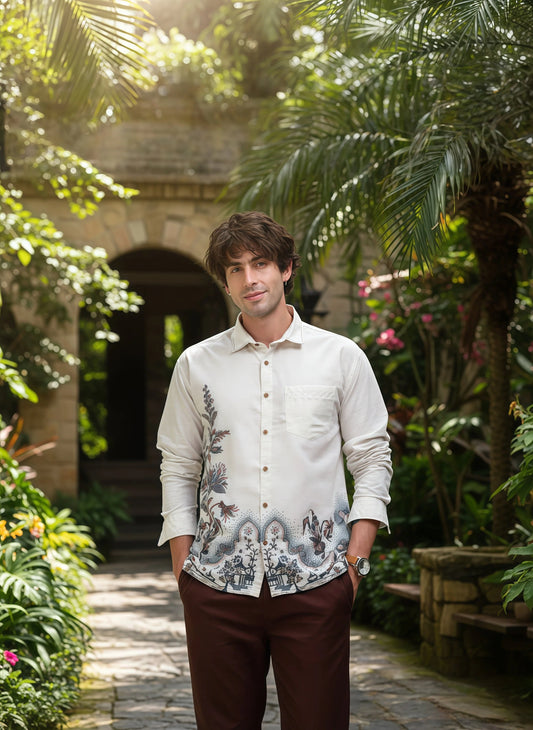 Artful Prints Cotton Blend Shirt