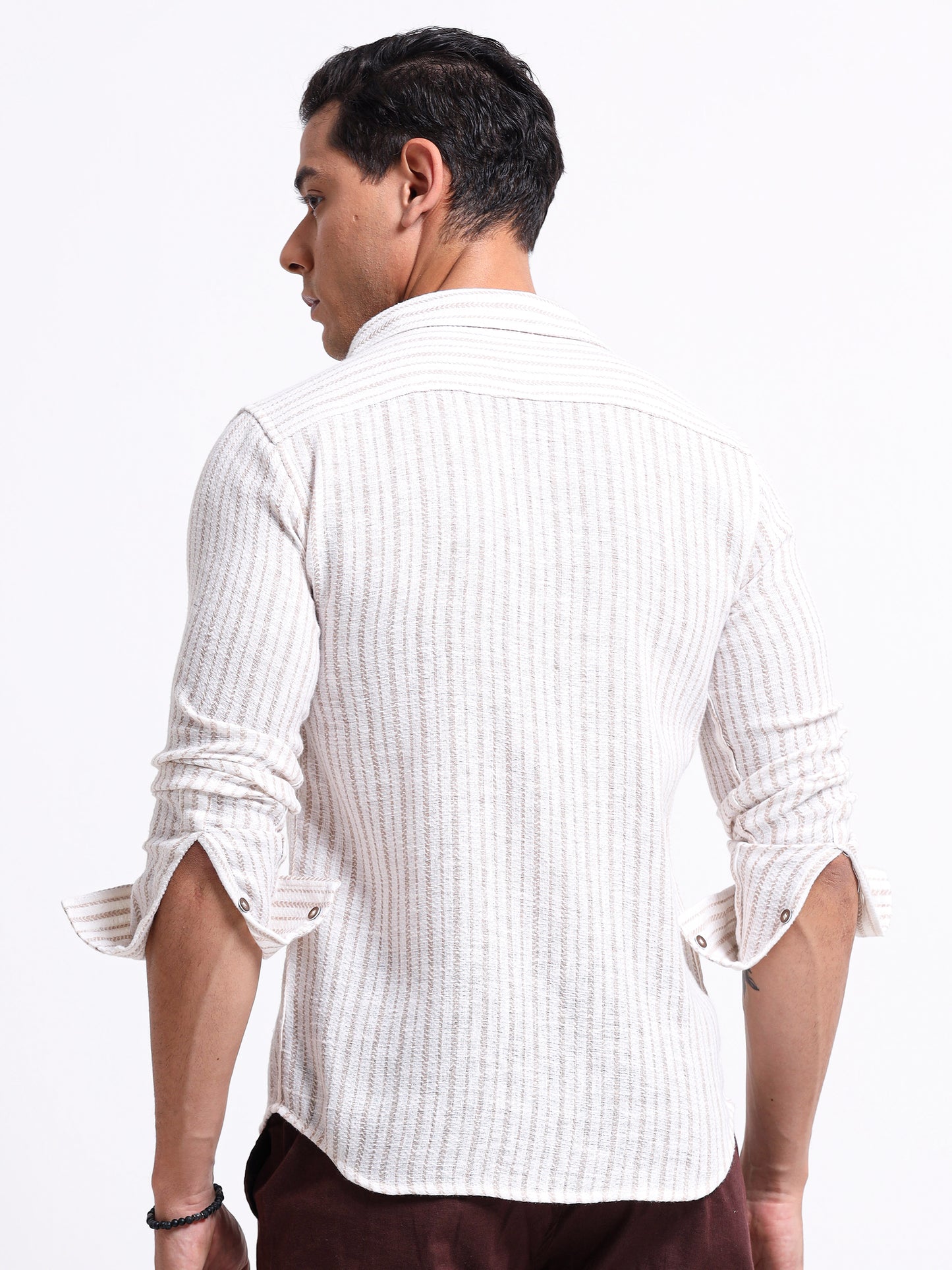 Crafted Embroidery Linen Blend Shirt