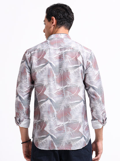Artful Print Cotton Blend Shirt