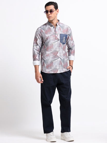 Artful Print Cotton Blend Shirt