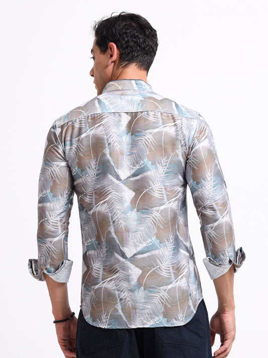 Artful Print Cotton Blend Shirt