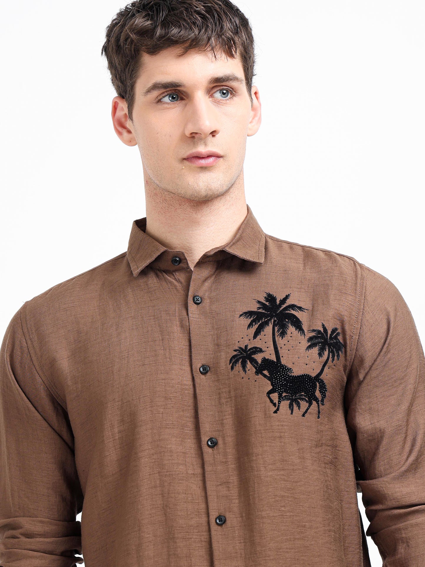 Artful Print Viscose-Lyocell Shirt