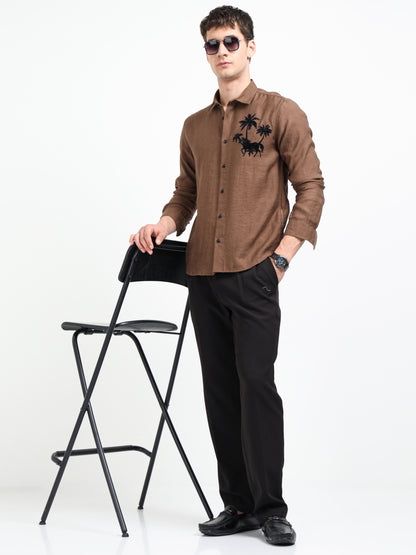 Artful Print Viscose-Lyocell Shirt