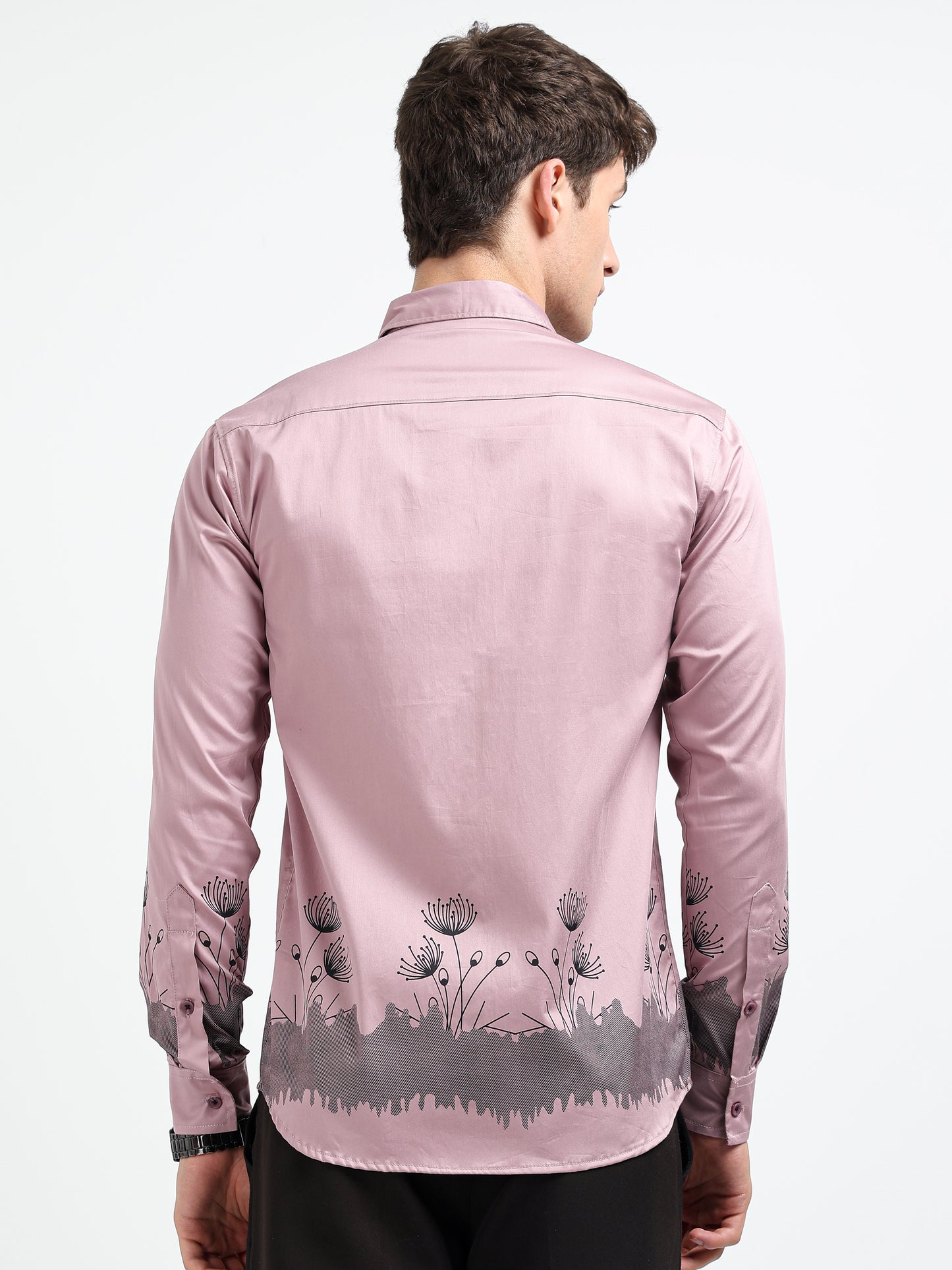 Artful Print Cotton Satin Shirt