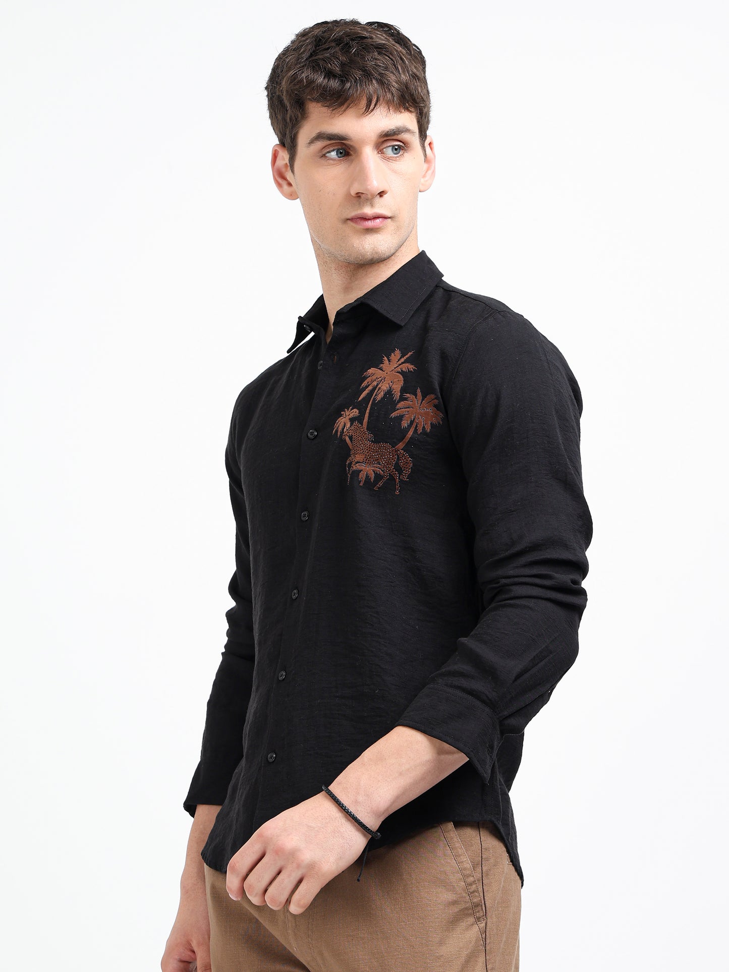 Artful Print Viscose-Lyocell Shirt