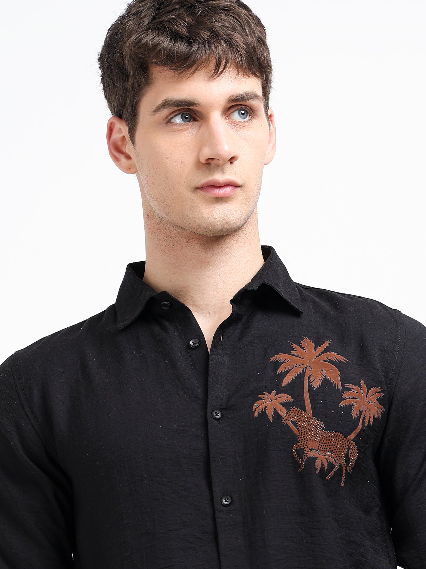 Artful Print Viscose-Lyocell Shirt