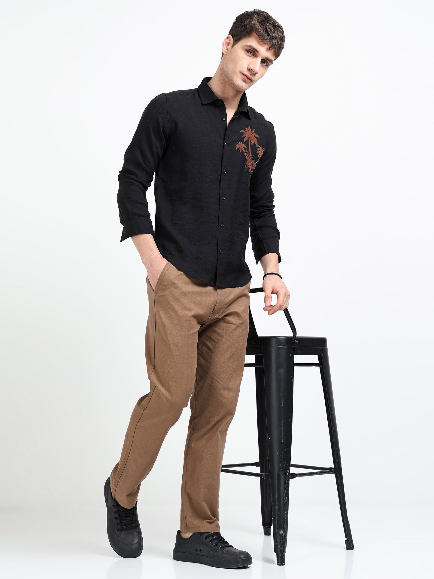 Artful Print Viscose-Lyocell Shirt