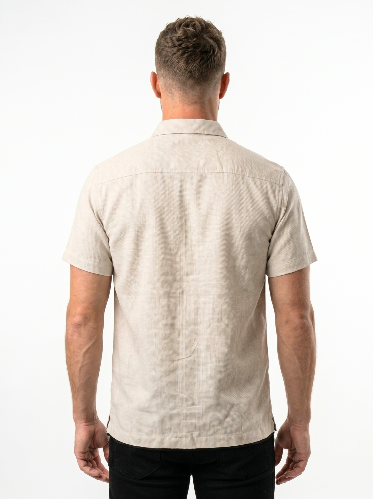 Heritage Embroidery Beige Cotton Shirt