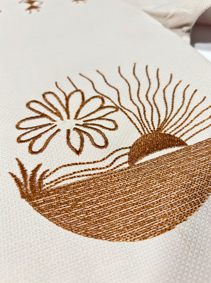 Heritage Embroidery Beige Cotton Shirt