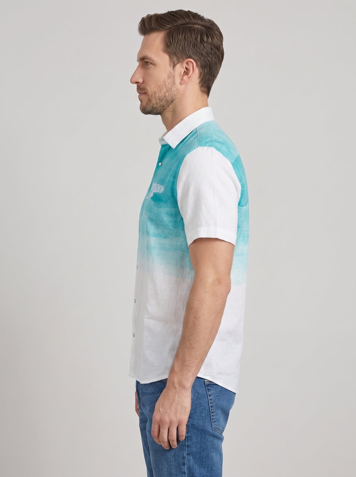 Turquoise Ombre Resort Shirt