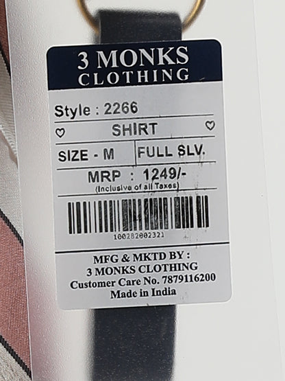 Men’s Pink & White Striped Linen Cotton Shirt