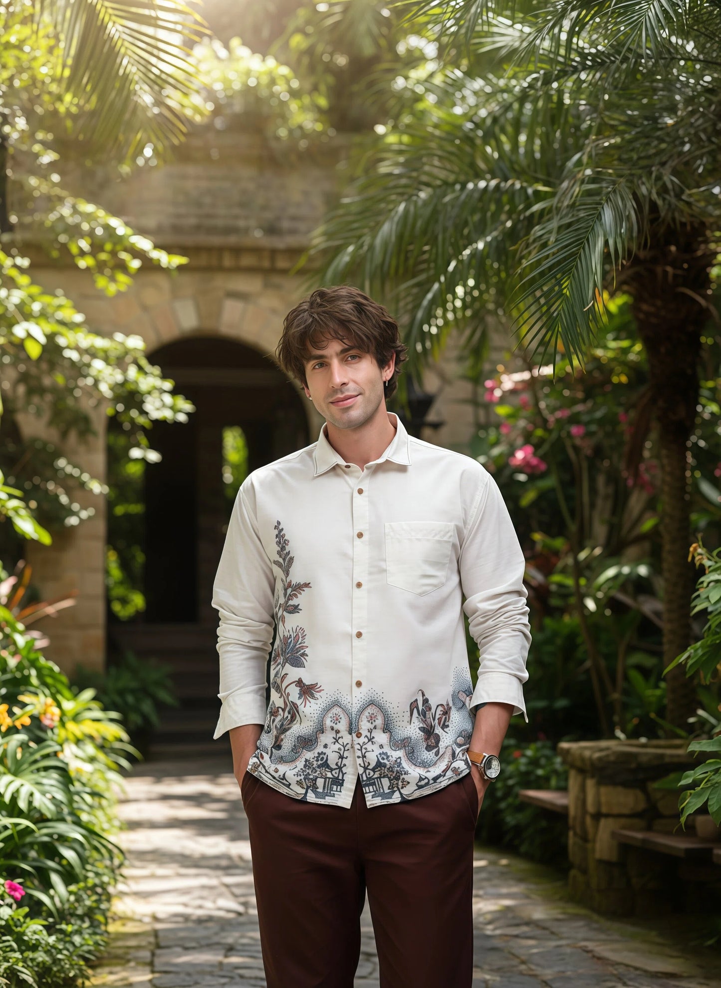 Artful Prints Cotton Blend Shirt